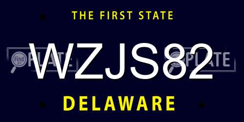 WZJS82 Delaware License Plate