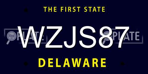 WZJS87 Delaware License Plate
