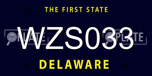 WZS033 Delaware License Plate