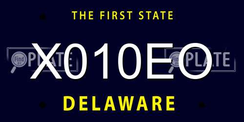 X010EO Delaware License Plate