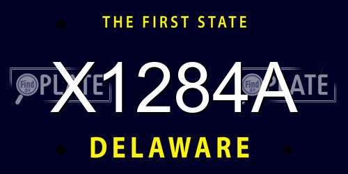 X1284A Delaware License Plate