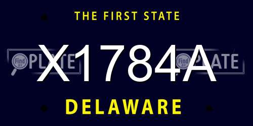 X1784A Delaware License Plate