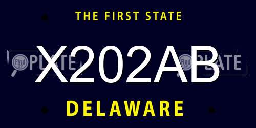 X202AB Delaware License Plate