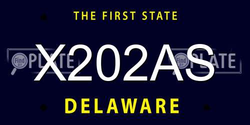 X202AS Delaware License Plate