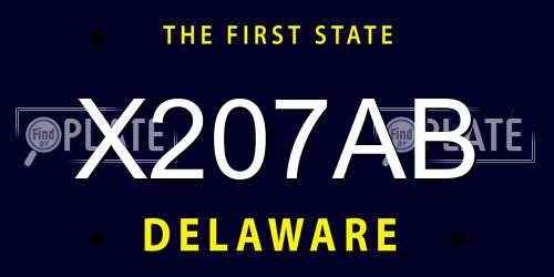 X207AB Delaware License Plate