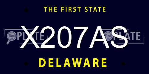 X207AS Delaware License Plate