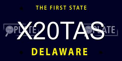 X20TAS Delaware License Plate