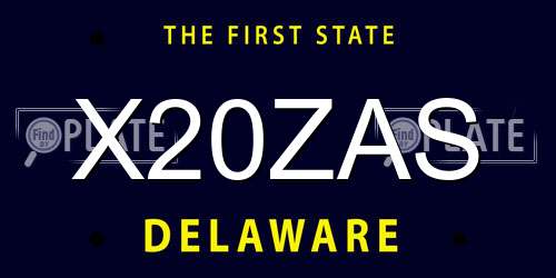 X20ZAS Delaware License Plate