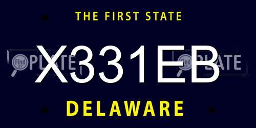 X331EB Delaware License Plate