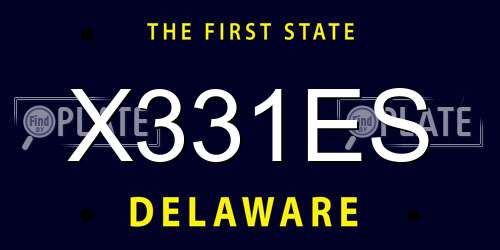 X331ES Delaware License Plate