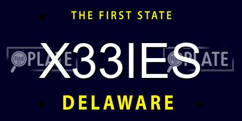 X33IES Delaware License Plate