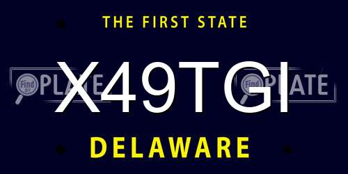 X49TGI Delaware License Plate
