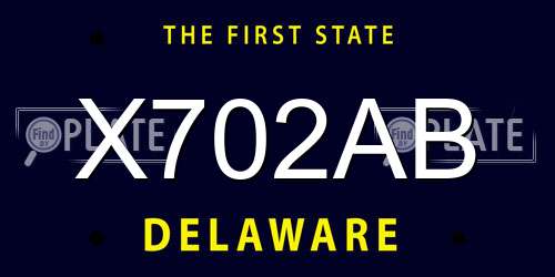 X702AB Delaware License Plate