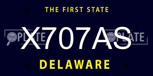 X707AS Delaware License Plate
