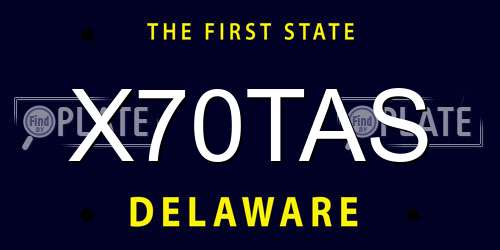 X70TAS Delaware License Plate