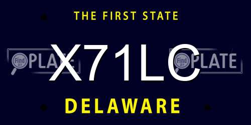 X71LC Delaware License Plate