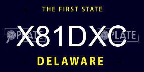 X81DXC Delaware License Plate
