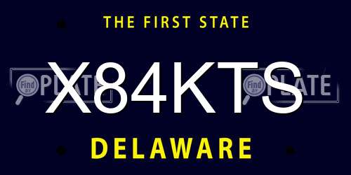 X84KTS Delaware License Plate