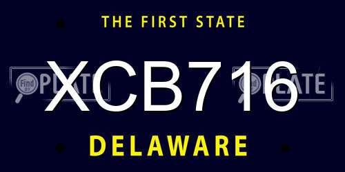 XCB716 Delaware License Plate