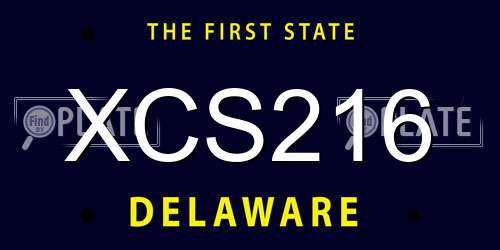 XCS216 Delaware License Plate
