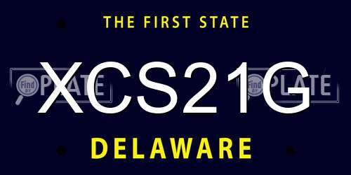 XCS21G Delaware License Plate