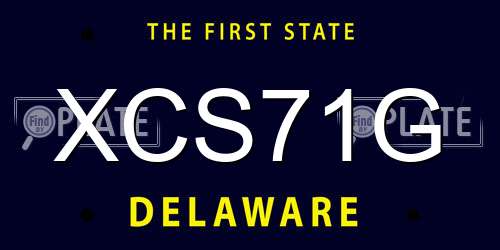 XCS71G Delaware License Plate