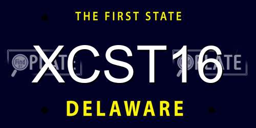 XCST16 Delaware License Plate