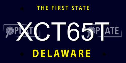 XCT65T Delaware License Plate