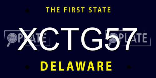 XCTG57 Delaware License Plate