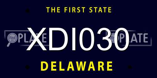 XDI030 Delaware License Plate