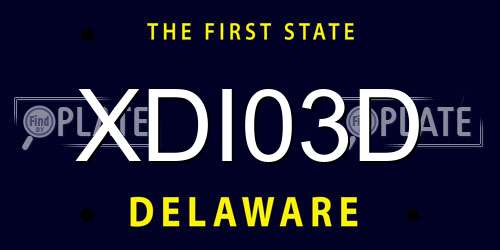 XDI03D Delaware License Plate