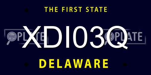 XDI03Q Delaware License Plate