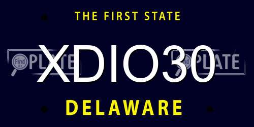 XDIO30 Delaware License Plate