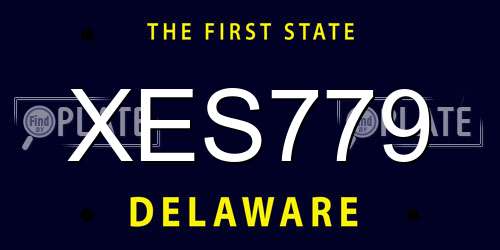 XES779 Delaware License Plate