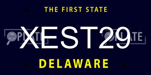 XEST29 Delaware License Plate