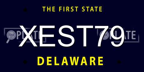 XEST79 Delaware License Plate