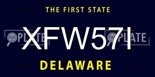 XFW57I Delaware License Plate