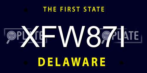 XFW87I Delaware License Plate