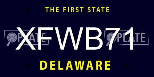 XFWB71 Delaware License Plate