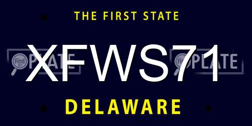 XFWS71 Delaware License Plate