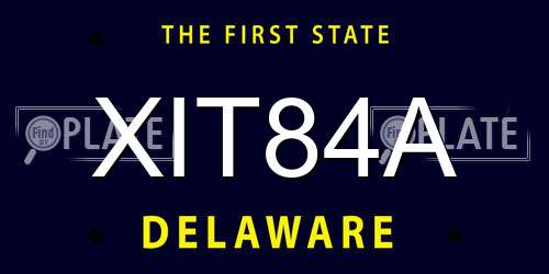 XIT84A Delaware License Plate