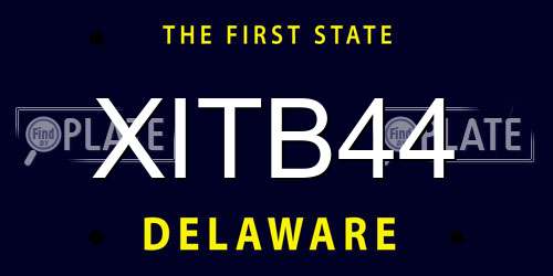 XITB44 Delaware License Plate