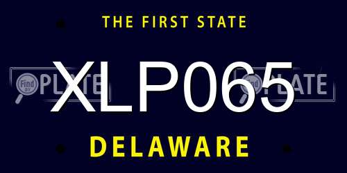 XLP065 Delaware License Plate