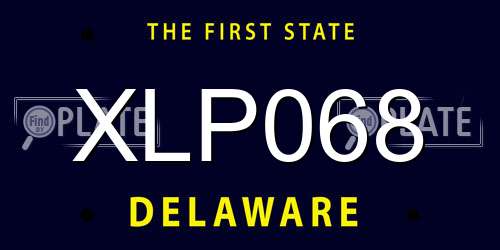 XLP068 Delaware License Plate