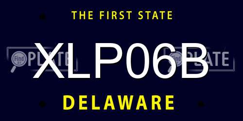 XLP06B Delaware License Plate