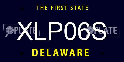 XLP06S Delaware License Plate