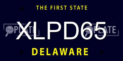 XLPD65 Delaware License Plate