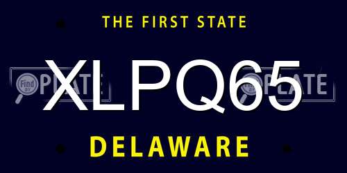 XLPQ65 Delaware License Plate