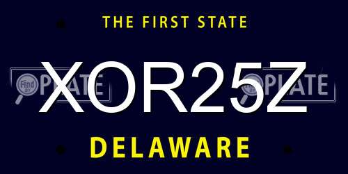 XOR25Z Delaware License Plate