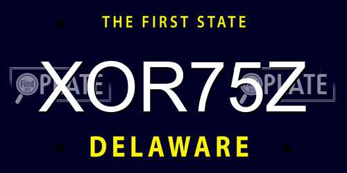 XOR75Z Delaware License Plate